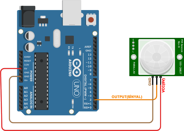 hareket sensörü bağlantısı